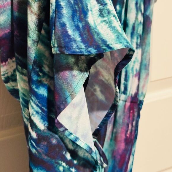 Mossimo Supply Co. Blue and Purple Tie-Dye Midi Dress - Picture 5 of 12